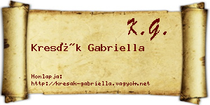 Kresák Gabriella névjegykártya
